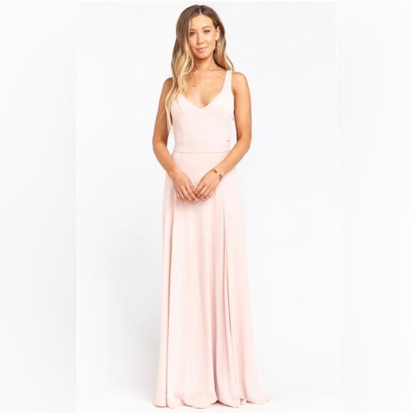 Anthropologie Show Me Your Mumu Jenn maxi gown dusty blush crisp size XS NWOT - Picture 1 of 8